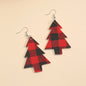 Christmas Tree PU Leather Dangle Earrings