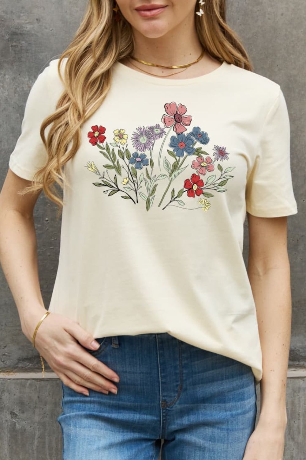 Simply Love Simply Love Full Size Flower Graphic Cotton Tee